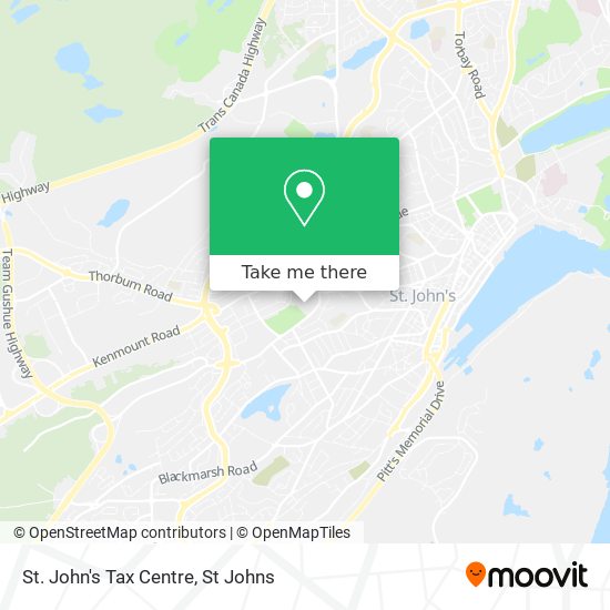 St. John's Tax Centre map