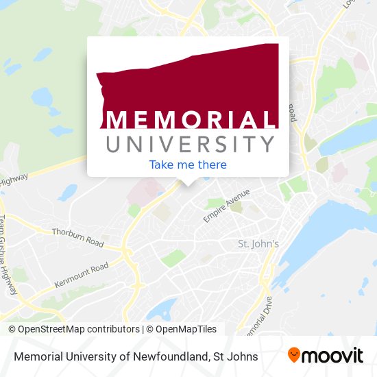 Memorial University of Newfoundland map
