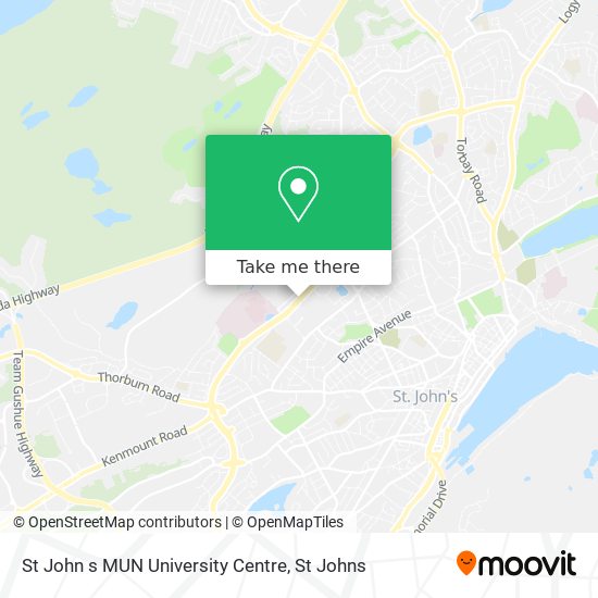 St John s MUN University Centre map