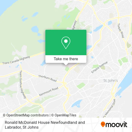Ronald McDonald House Newfoundland and Labrador map