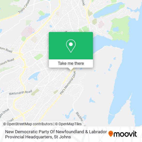 New Democratic Party Of Newfoundland & Labrador Provincial Headquarters map