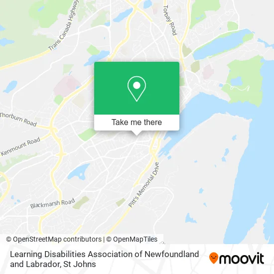 Learning Disabilities Association of Newfoundland and Labrador map