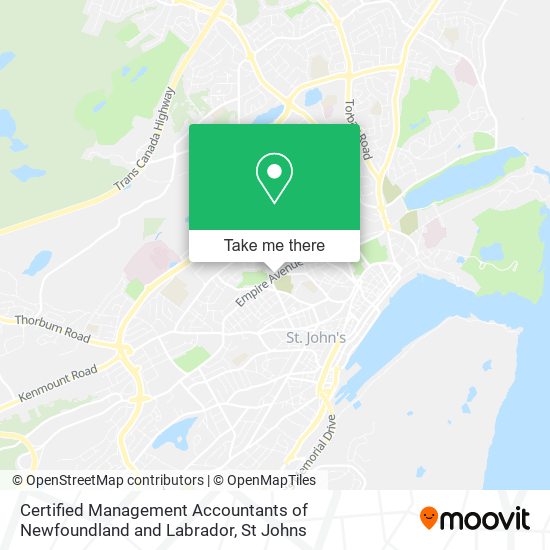 Certified Management Accountants of Newfoundland and Labrador map