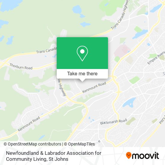 Newfoundland & Labrador Association for Community Living map
