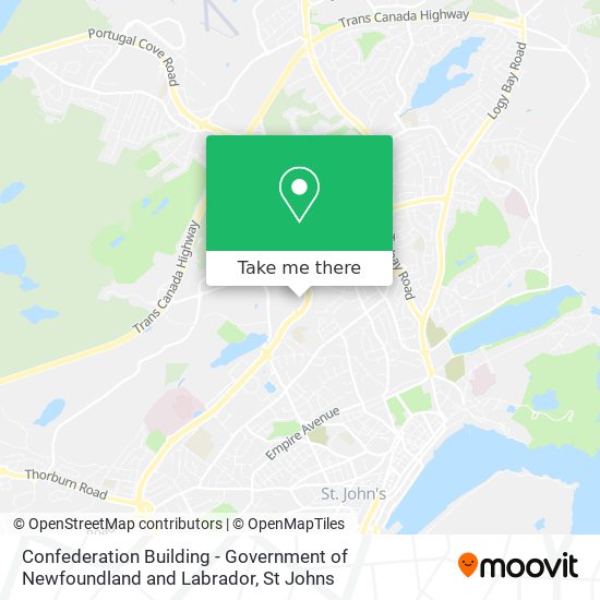 Confederation Building - Government of Newfoundland and Labrador map