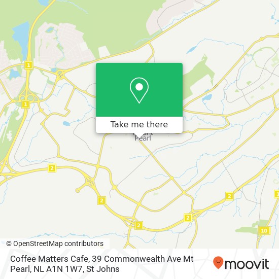 Coffee Matters Cafe, 39 Commonwealth Ave Mt Pearl, NL A1N 1W7 map