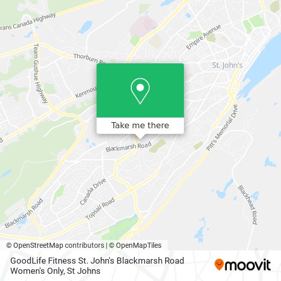 GoodLife Fitness St. John's Blackmarsh Road Women's Only map