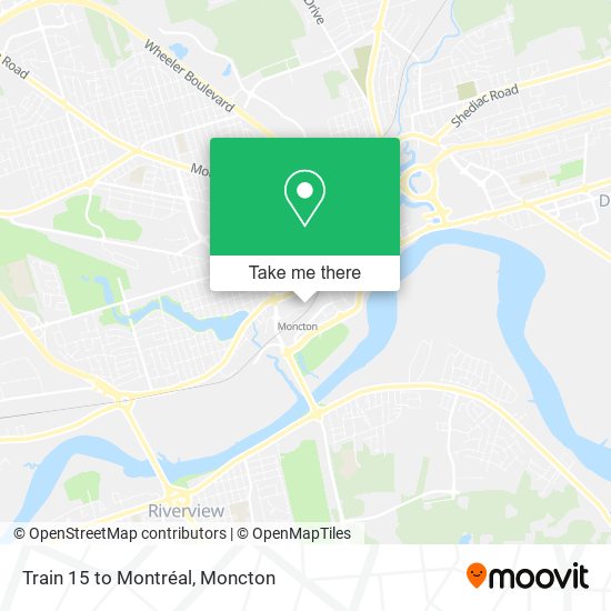 Train 15 to Montréal map