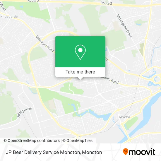 JP Beer Delivery Service Moncton map