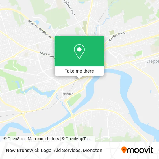 New Brunswick Legal Aid Services map
