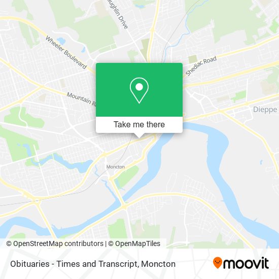 Obituaries - Times and Transcript map