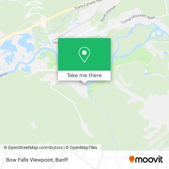 Bow Falls Viewpoint map