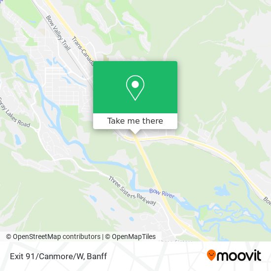 Exit 91/Canmore/W map