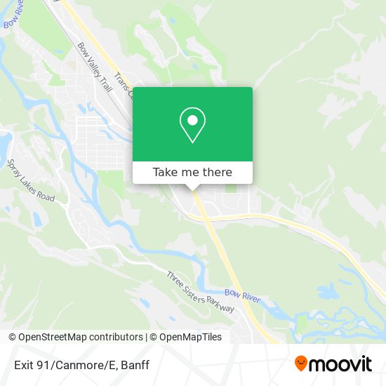 Exit 91/Canmore/E map