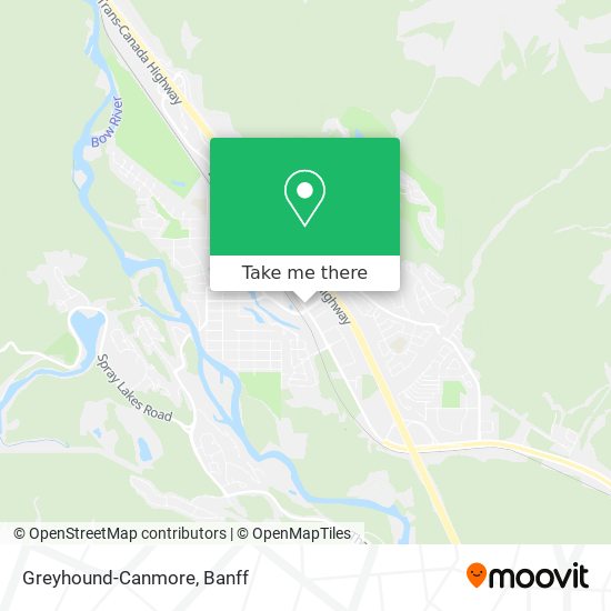 Greyhound-Canmore map