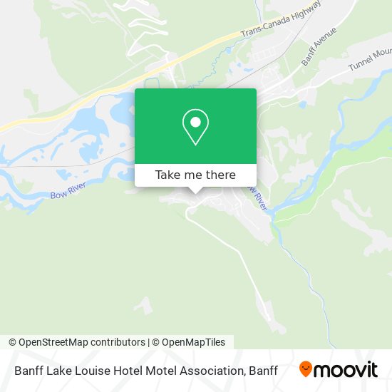 Banff Lake Louise Hotel Motel Association map