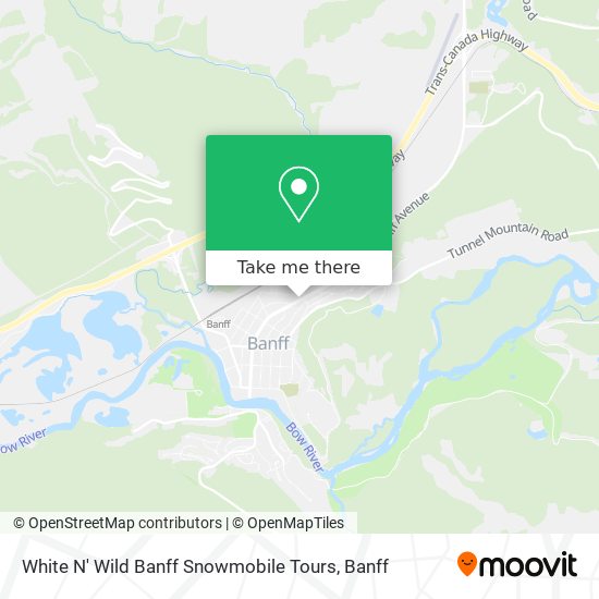 White N' Wild Banff Snowmobile Tours map