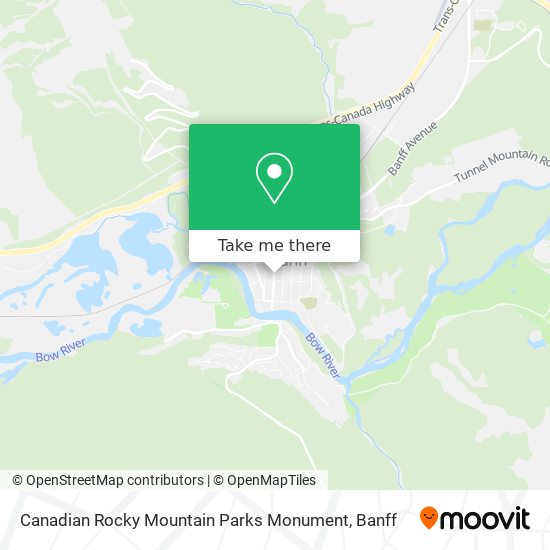 Canadian Rocky Mountain Parks Monument map