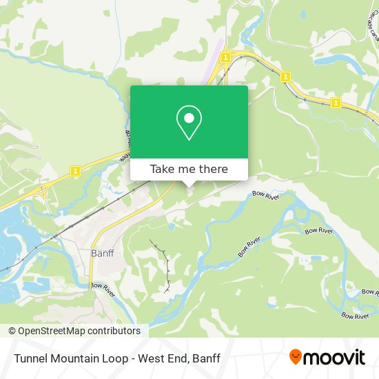 Tunnel Mountain Loop - West End map