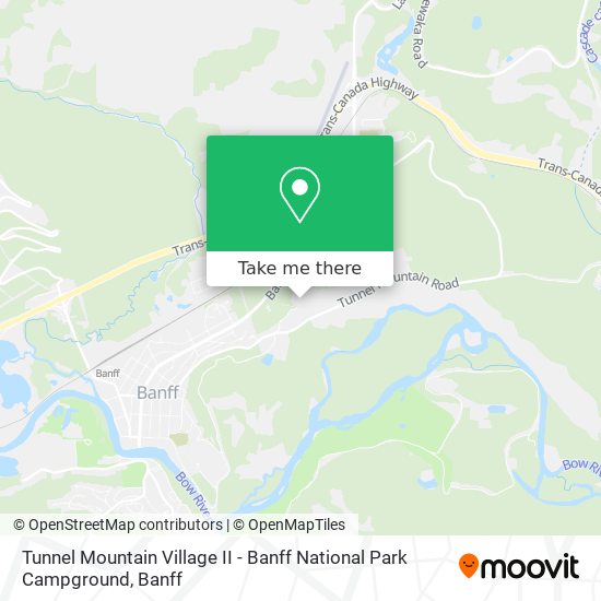 Tunnel Mountain Village II - Banff National Park Campground map