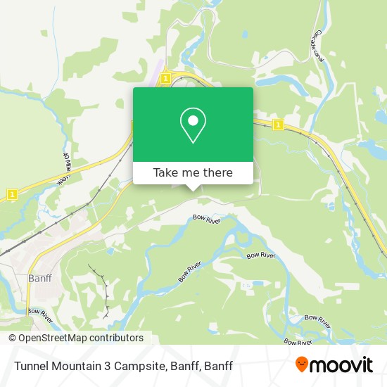 Tunnel Mountain 3 Campsite, Banff map