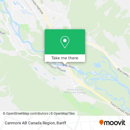 Canmore AB Canada Region map