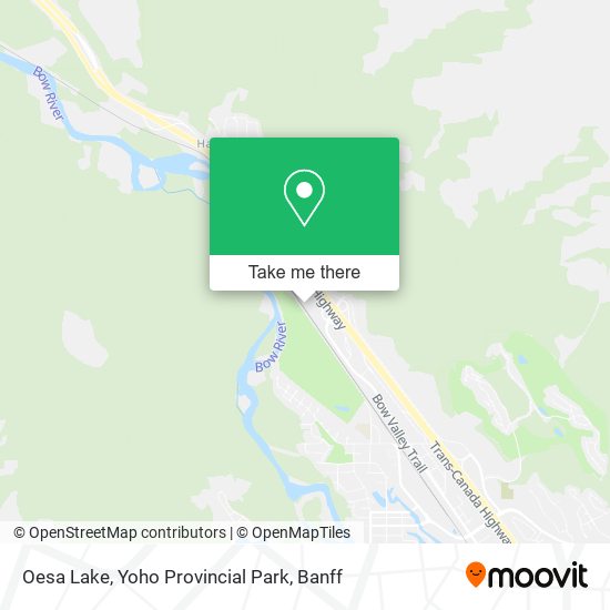 Oesa Lake, Yoho Provincial Park map