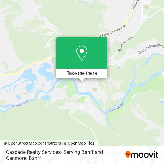 Cascade Realty Services- Serving Banff and Canmore map