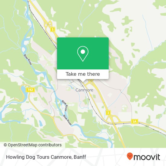 Howling Dog Tours Canmore map