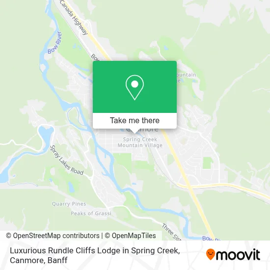 Luxurious Rundle Cliffs Lodge in Spring Creek, Canmore map