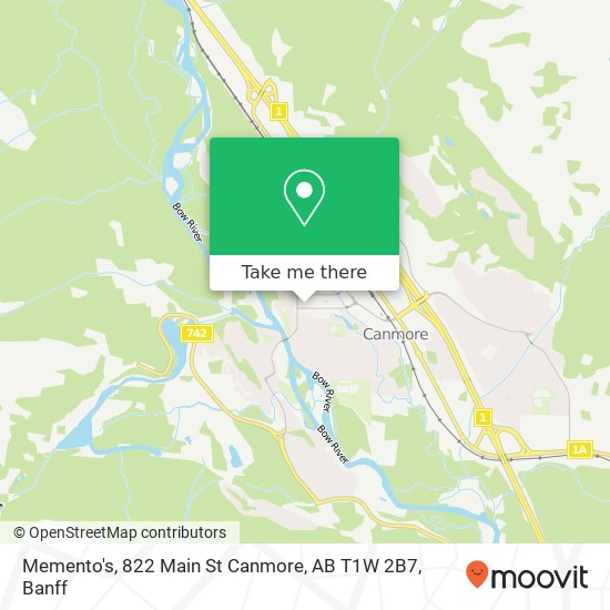 Memento's, 822 Main St Canmore, AB T1W 2B7 map