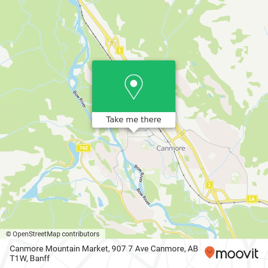Canmore Mountain Market, 907 7 Ave Canmore, AB T1W map