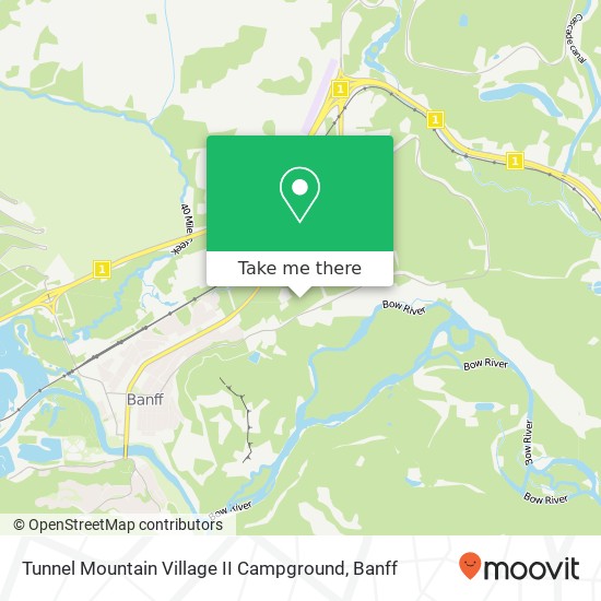 Tunnel Mountain Village II Campground map