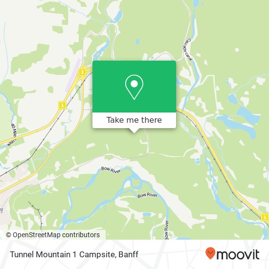 Tunnel Mountain 1 Campsite map