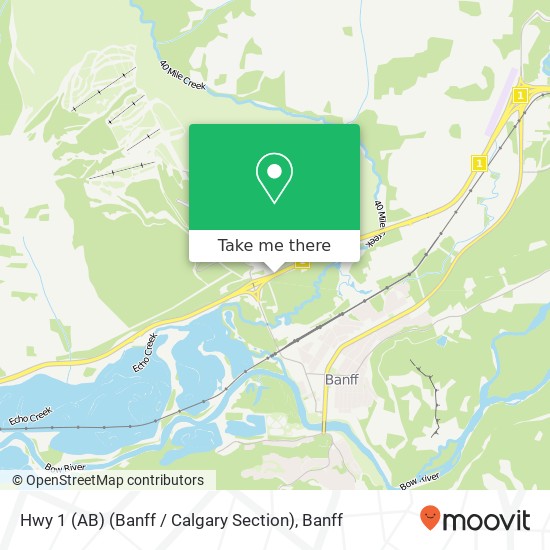 Hwy 1 (AB) (Banff / Calgary Section) map