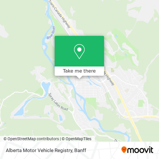 Alberta Motor Vehicle Registry map