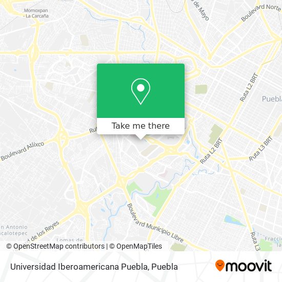 Universidad Iberoamericana Puebla map