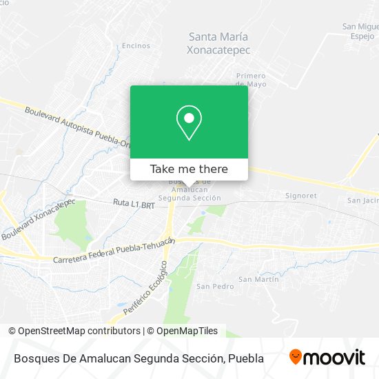 Bosques De Amalucan Segunda Sección map