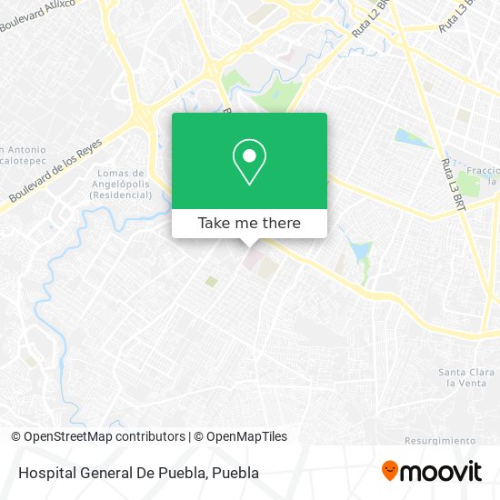 Mapa de Hospital General De Puebla