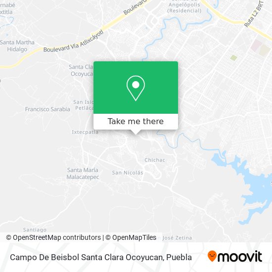 Mapa de Campo De Beisbol Santa Clara Ocoyucan