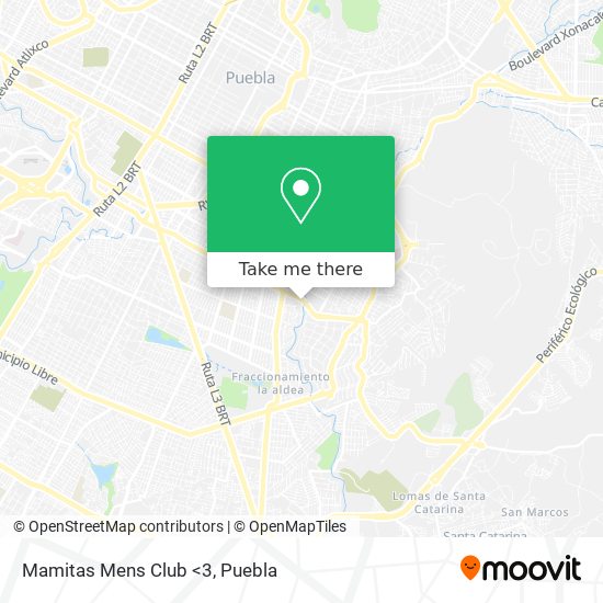How to get to Mamitas Mens Club <3 in Puebla by Bus?