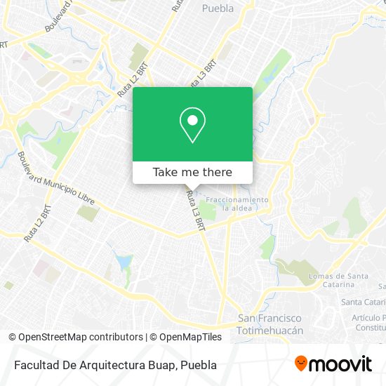 Facultad De Arquitectura Buap map