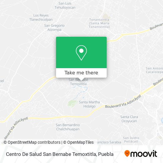 Centro De Salud San Bernabe Temoxtitla map