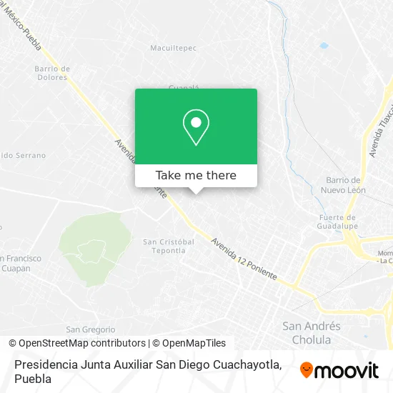 Presidencia Junta Auxiliar San Diego Cuachayotla map