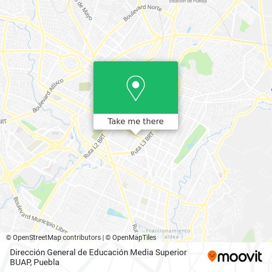 Dirección General de Educación Media Superior BUAP map