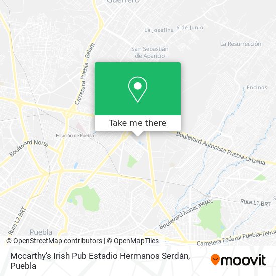 Mccarthy’s Irish Pub Estadio Hermanos Serdán map