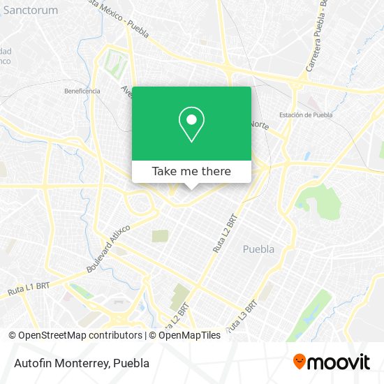 Mapa de Autofin Monterrey