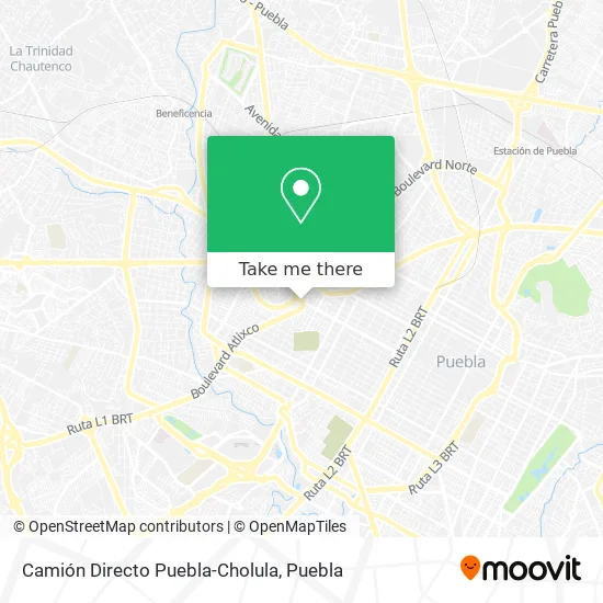 Camión Directo Puebla-Cholula map