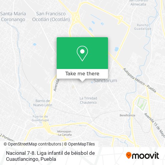 Nacional 7-8. Liga infantil de béisbol de Cuautlancingo map