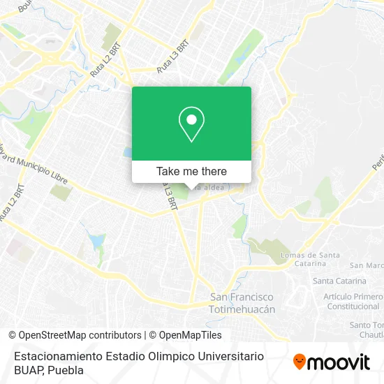 Estacionamiento Estadio Olimpico Universitario BUAP map